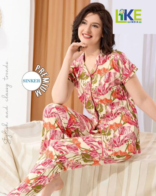 Ladies Collar Night Suit Vol 674